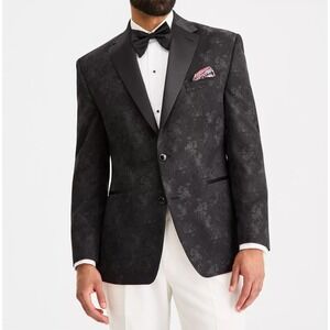 Tayion Mens Classic fit Floral Dinner Jacket Blazer 42S Black Floral